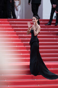 Black braided cut-out gown - 3