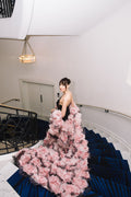 Black mermaid with floral pink cape - 7