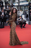 Leopard lotus-artwork gown - 2