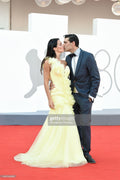 Butter-yellow tulle floral gown - 5