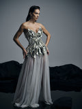 Anahita mirror-artwork sheer gown - 8