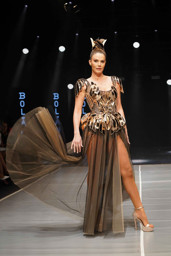 Anahita wing mirror-artwork gown
