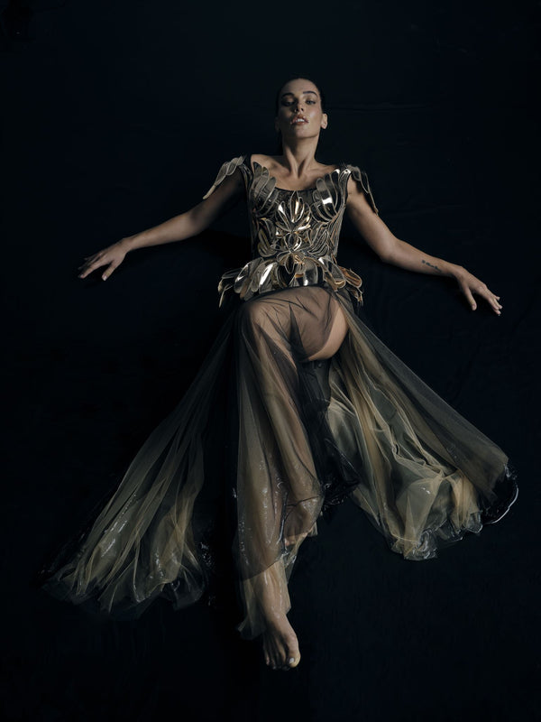 Anahita wing mirror-artwork gown