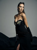 Black silver wing-artwork gown - 3