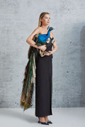 Black silver wing-artwork gown - 4
