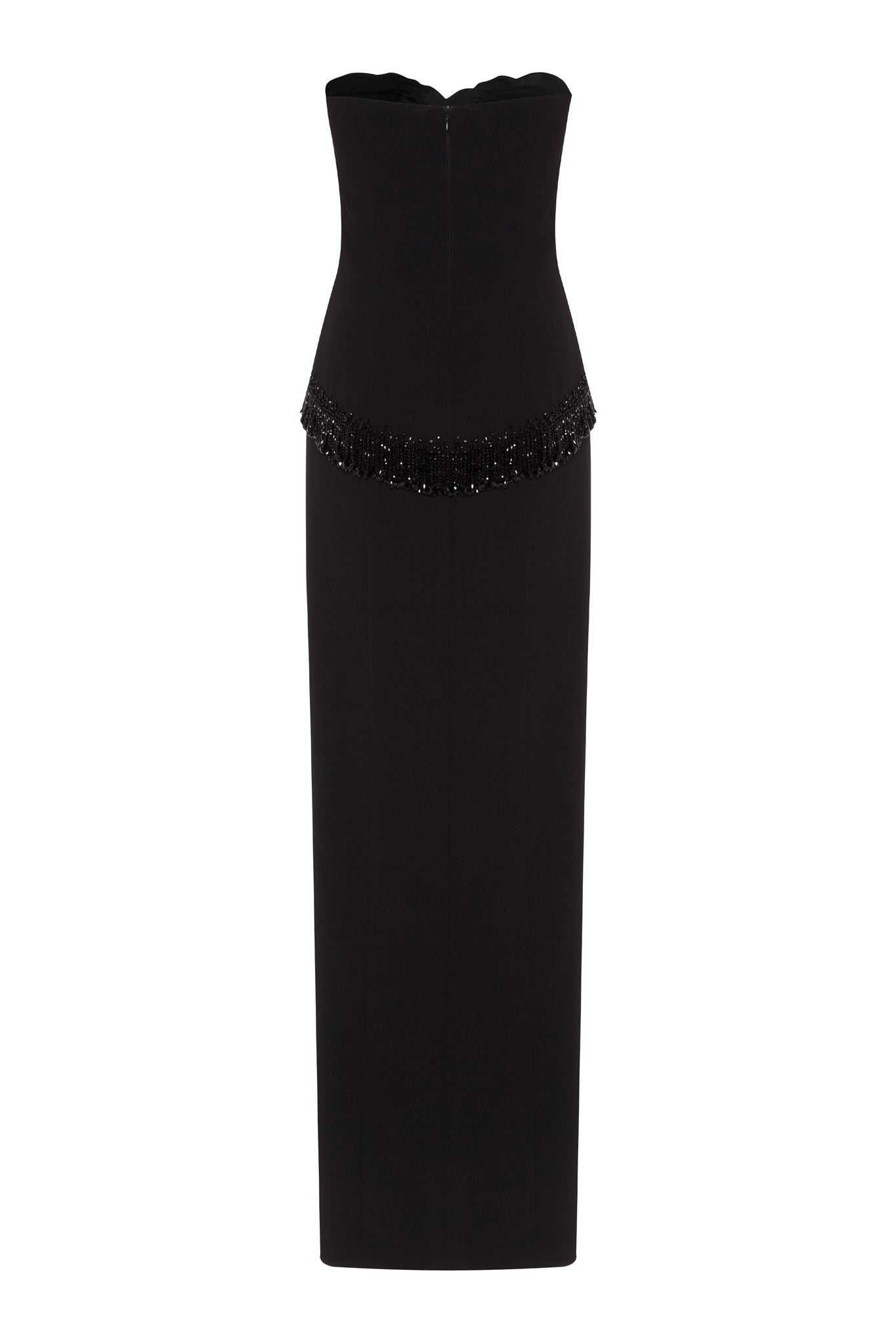 Black silver wing-artwork gown