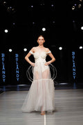 Anahita white glass-artwork gown - 2