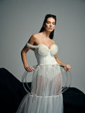 Anahita white glass-artwork gown - 1