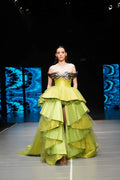 Anahita green wing-detail gown - 3