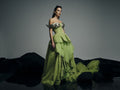 Anahita green wing-detail gown - 1