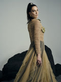 Anahita sheer tulle gold-artwork gown - 2