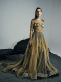 Anahita sheer tulle gold-artwork gown - 1