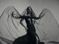 Anahita black gold-artwork gown - 1