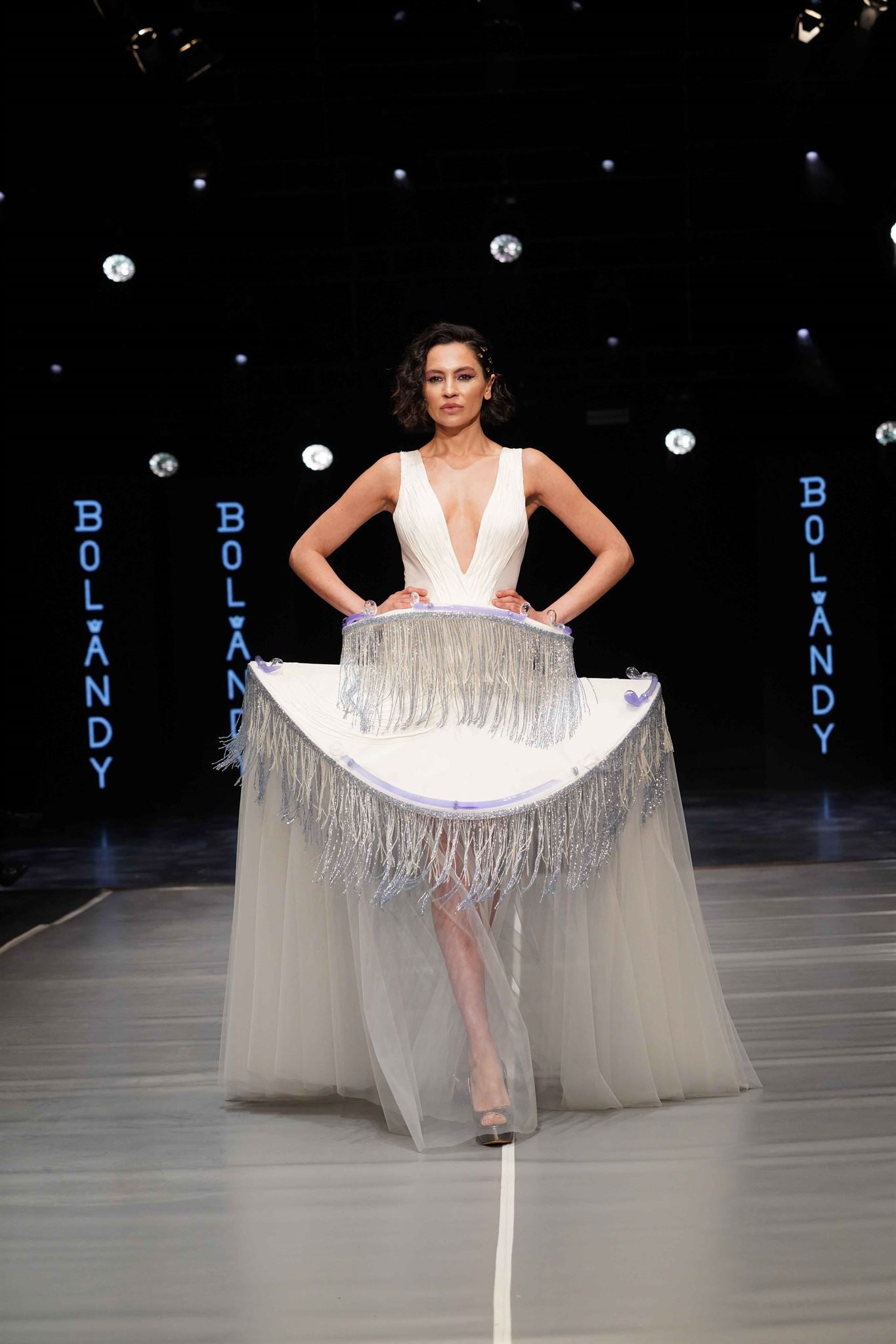 Anahita white water-glass tulle gown