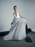 Anahita white water-glass tulle gown - 1