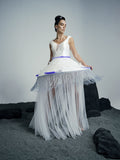 Anahita white water-glass fringe gown - 2