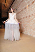Anahita white water-glass fringe gown - 3