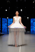 Anahita white water-glass fringe gown - 5