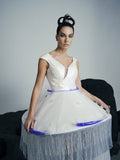 Anahita white water-glass fringe gown - 1