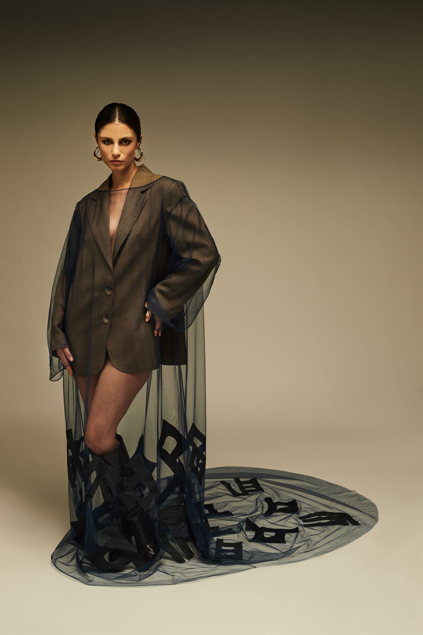 Threads of Time cuneiform tulle blazer