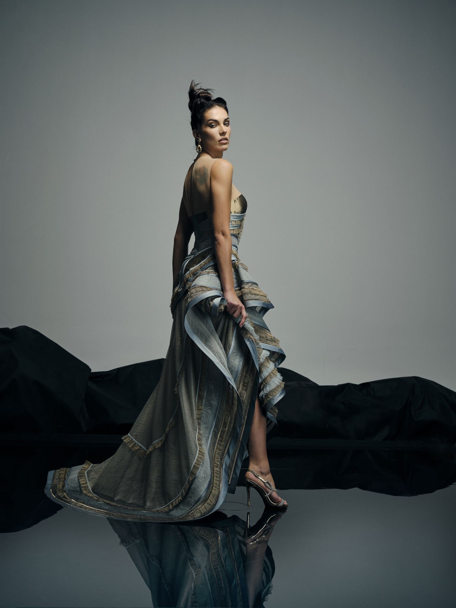 Wave Collection asymmetric gown