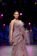 Lilac feather lace gown - 3