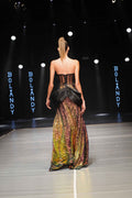 Black sequin chain corset gown - 3