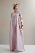 Blush-Pink Embroidered Abaya - 2