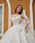 Appliquéd tulle A-line couture gown - 2