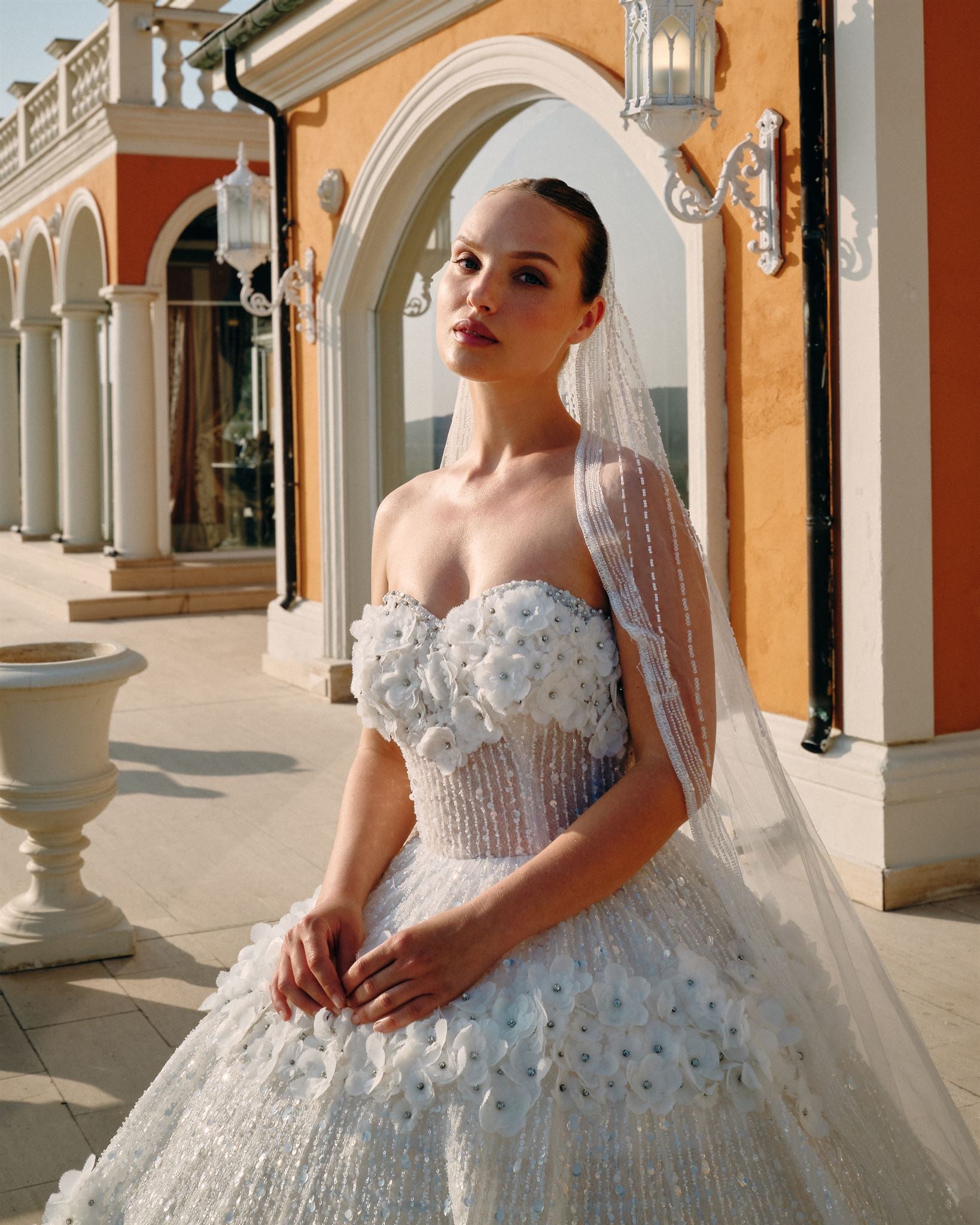 Strapless tulle ballgown