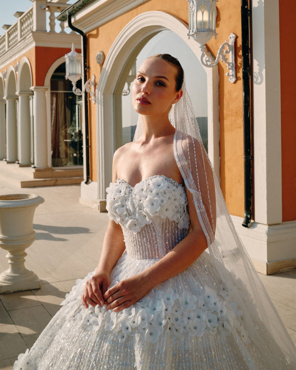 Strapless tulle ballgown
