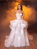 Strapless layered tulle gown - 1