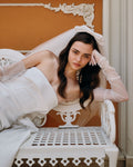 Satin and sheer tulle fitted gown - 5