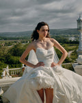 Mermaid gown with sheer tulle train - 7