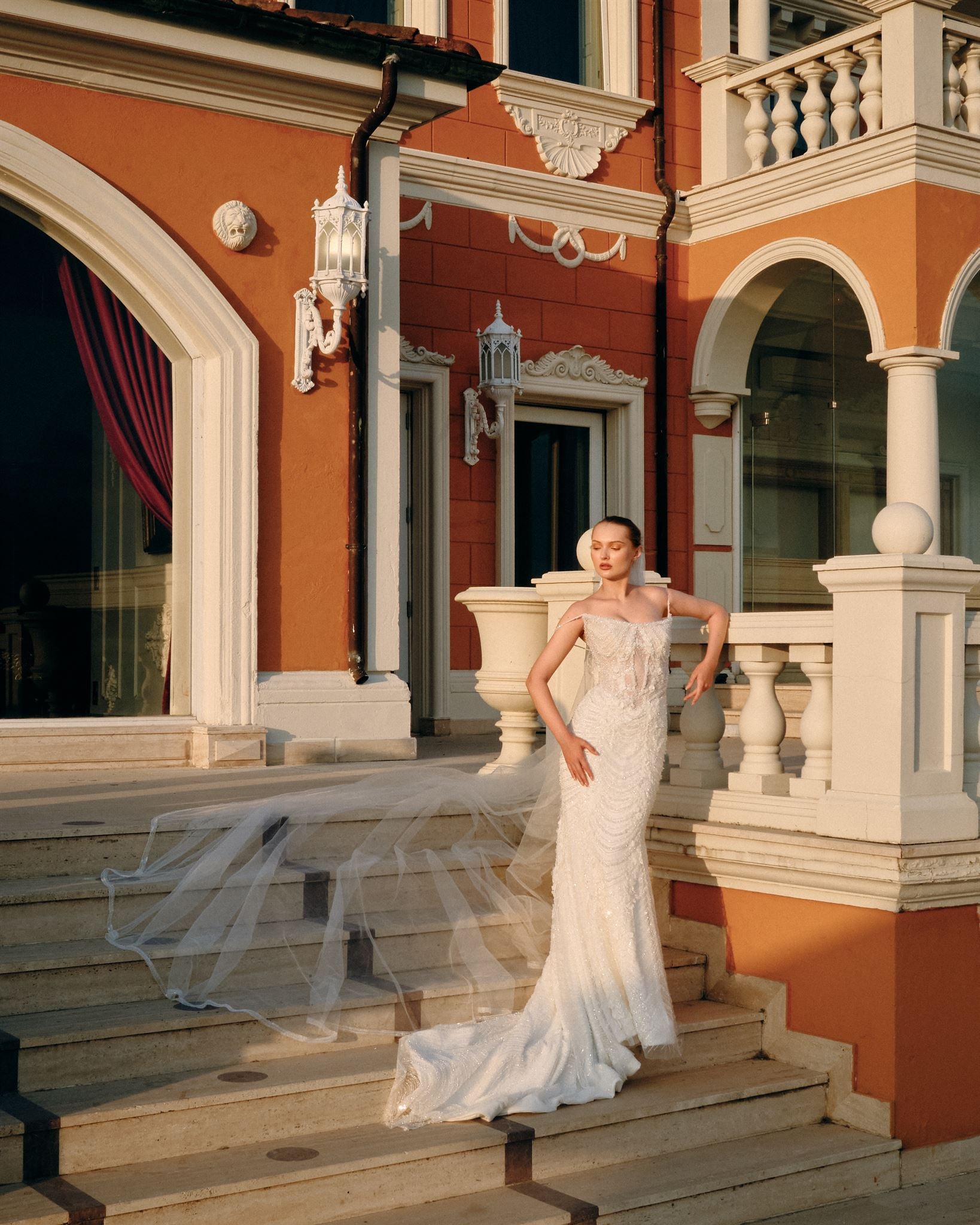 Beaded tulle mermaid gown