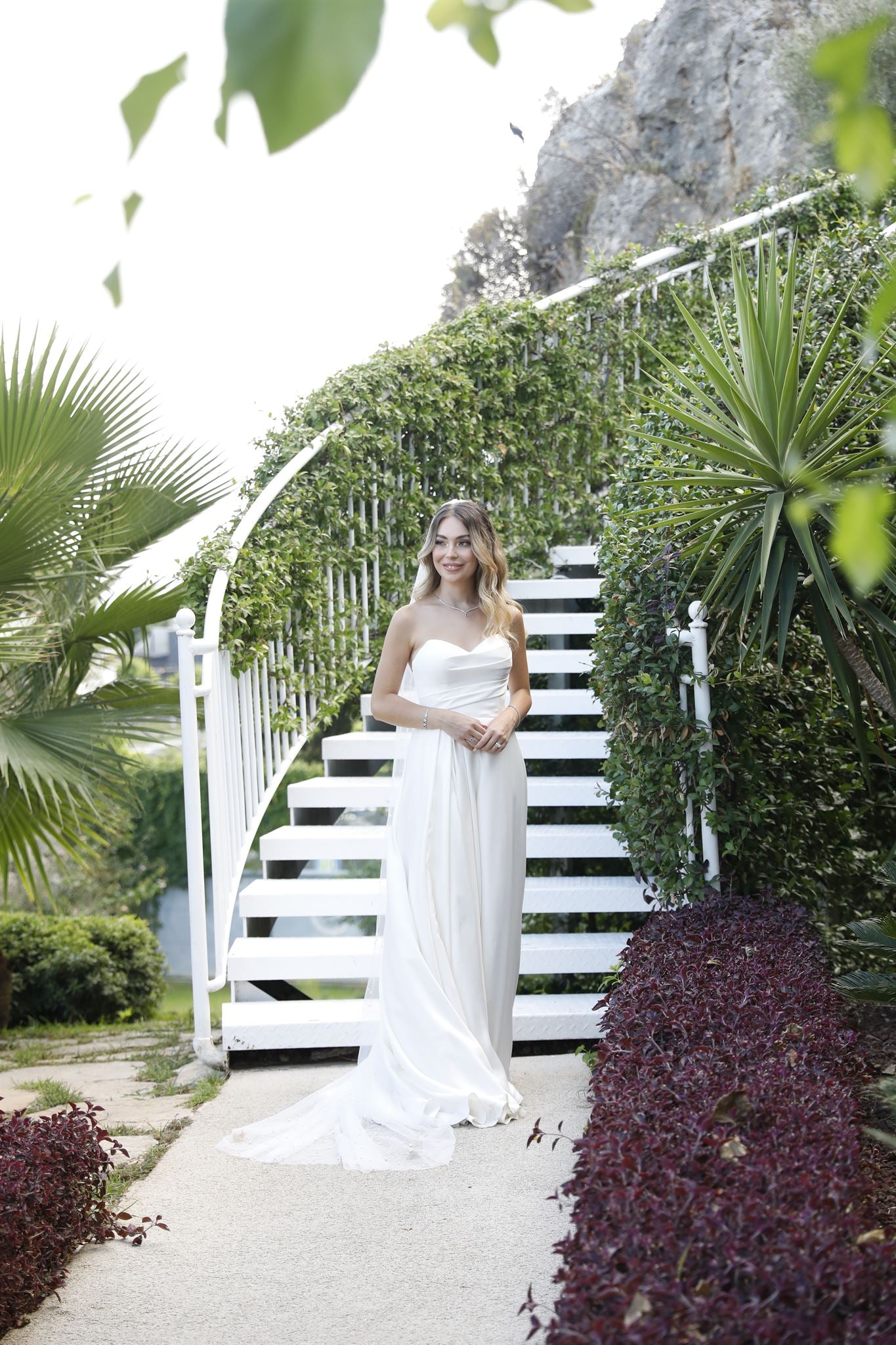 Minimalist satin A-line gown