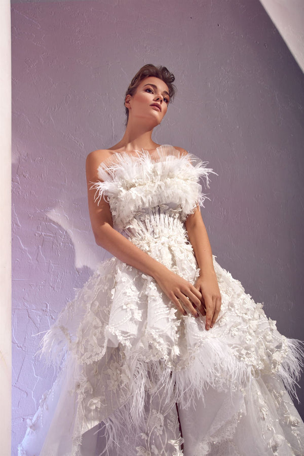 Strapless couture gown