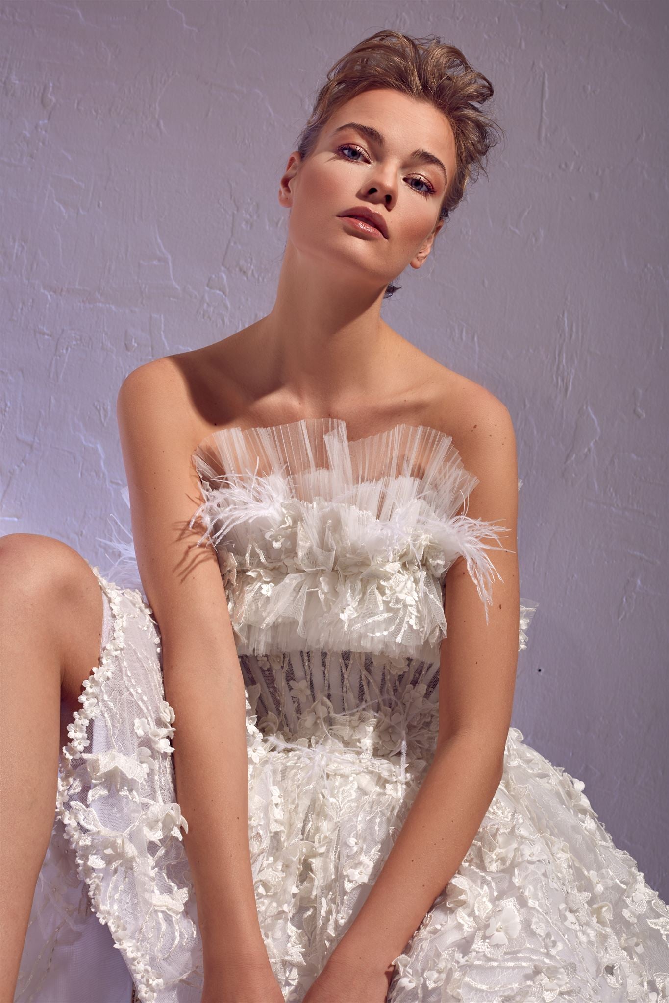 Strapless couture gown