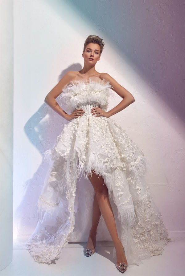 Strapless couture gown