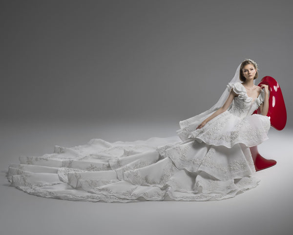 Embellished tiered ball gown