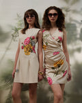 Ivory floral embroidered A-line mini - 3