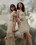 Ivory floral lace maxi dress - 1
