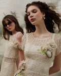 Ivory floral lace maxi dress - 3