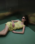 Lemon floral embroidered mini dress - 4