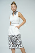 Embroidered collar midi dress - 2