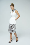 Embroidered collar midi dress - 1