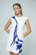 White botanical beaded mini dress - 2