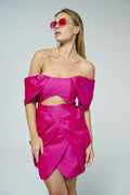 Off-shoulder draped cut-out mini - 3