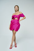 Off-shoulder draped cut-out mini - 1