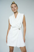 Tailored pleated lapel mini - 2